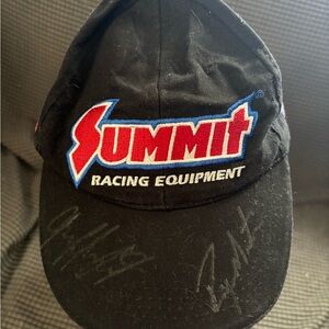 Summit Racing Equipment Black SnapBack Hat Signed by Ryan Smith/ Jeff Lutz